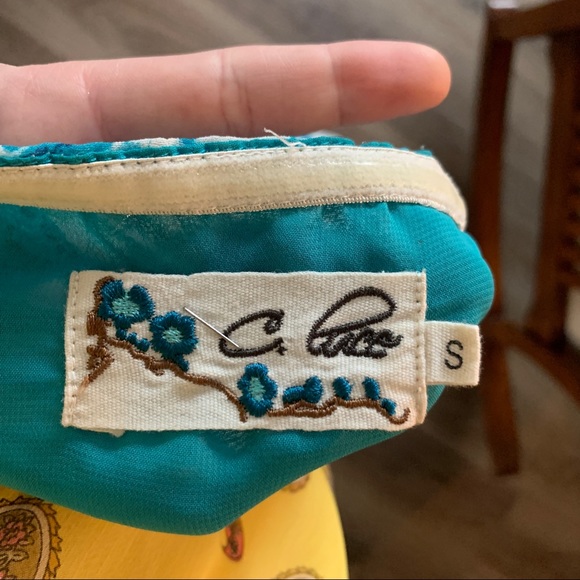 Anthropologie Blue Floral Strapless Dress - Picture 5 of 5